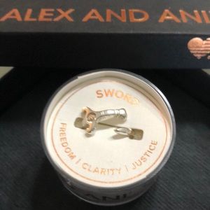 NWT Alex and Ani silver adjustable Sword Ring
